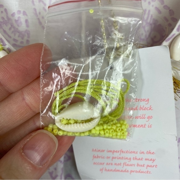 Nimo with Love Bianca Kaftan Swimsuit Coverup NWT Purple Green Shell Detail Sz S - Picture 16 of 16